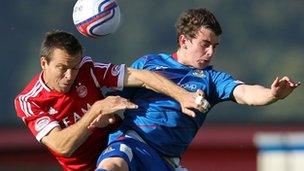 Gavin Rae of Aberdeen and Aaron Doran of Inverness Caledonian Thistle