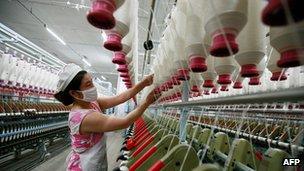 A worker at a factory in China