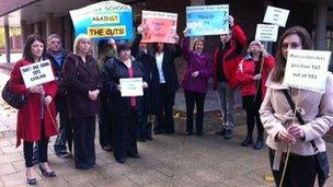 Demonstration at County Hall in Worcester about school funding