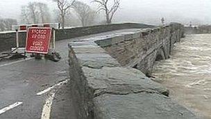 The Dyfi bridge at high water