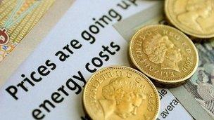 Energy headline and coins