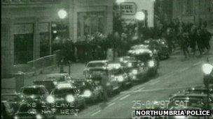 Police officers running into Legends nightclub in Newcastle upon Tyne