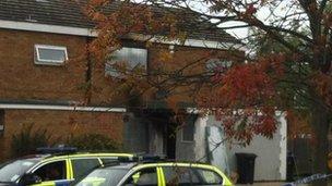 scene of the fatal fire in Barn Mead Harlow