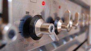 Knobs on a gas cooker