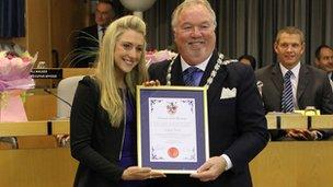 Laura Trott and Mayor of Broxbourne, Councillor Eddie Rowland