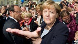 Francois Hollande and Angela Merkel