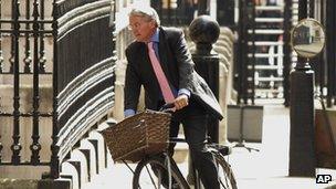 Andrew Mitchell on bike