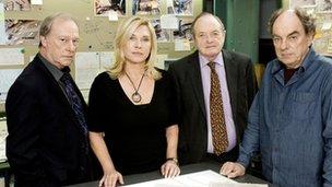 New Tricks cast: (L-R) Gerry Standing (DENNIS WATERMAN), Detective Superintendent Sandra Pullman (AMANDA REDMAN), Jack Halford (JAMES BOLAM), Brian Lane (ALUN ARMSTRONG)