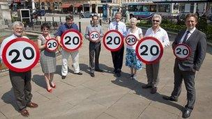 Council cabinet with 20mph signs