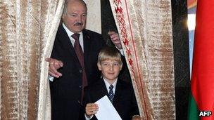 Alexander Lukashenko and son Kolya