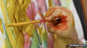 child's hand painting