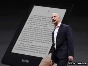 Jeff Bezos and Kindle Paperwhite e-reader