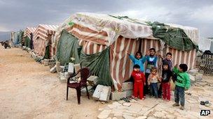 Syrian children in a refugee camp in Arsal, Lebanon (2 Oct 2012)