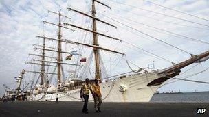 Argentine ship Libertad in the port of Tema on 23 October 2012