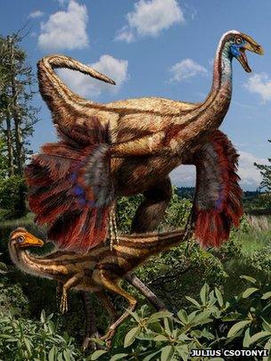 Artist's impression of ornithomimid dinosaur