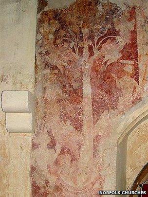 Medieval painting of the seven deadly sins