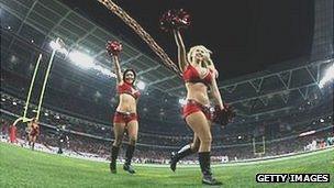 Cheerleaders at the 2011 NFL game in London