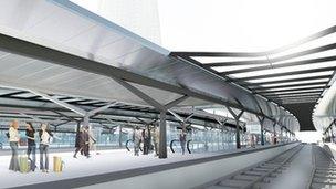 Artist's impression of the new platforms at London Bridge