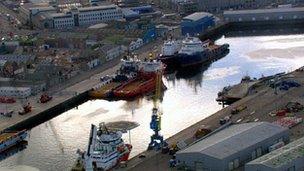 Oil vessels in Aberdeen Harbour