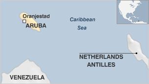 Map of Aruba and surrounding area