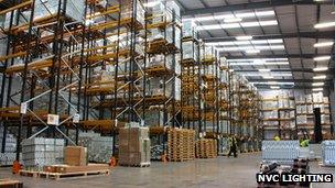 NVC Lighting warehouse in the UK