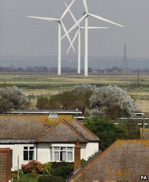 Wind turbines in Kent