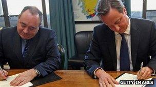 Ailig Salmond agus Daibhidh Camshron
