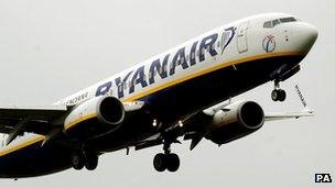 Ryanair plane taking off