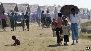 Muslim Rohingya refugees at a camp in Sittwe, Rakhine state, Burma