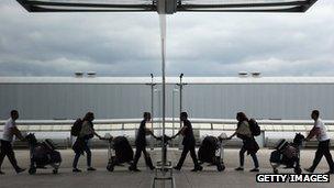 Passengers at Heathrow airport