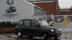 Taxi at the factory in Coventry