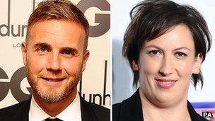 Gary Barlow and Miranda Hart