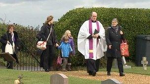 Memorial service at Weybourne cemetery