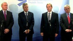 Martin McGuinness, Peter Robinson, Enda Kenny and Eamon Gilmore