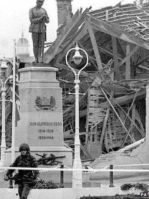 Enniskillen in the aftermath of the Poppy Day bombing