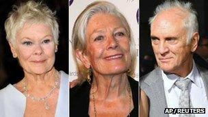 Dame Judi Dench, Vanessa Redgrave and Terence Stamp