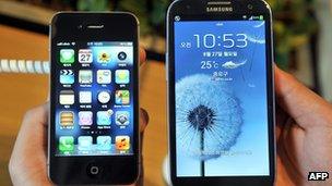 Apple and Samsung phones