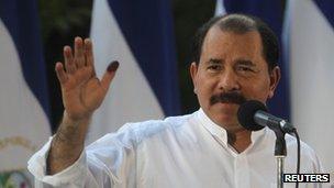 Daniel Ortega after voting in Sunday's elections