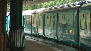 Train at station in Wales