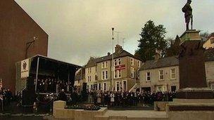 memorial service at Enniskillen cenotaph