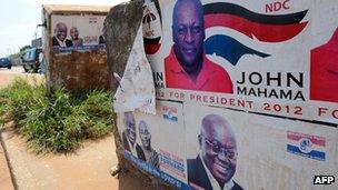 Election posters in Accra, Ghana (23 October 2012)