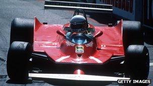 Jody Scheckter driving for Ferrari as world champion at the 1980 US Grand Prix West at Long Beach