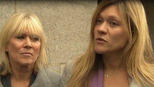 Mrs Sherriff, right, speaking outside court