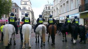 Police horses on Gentlemens Walk