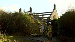 Scene of the fire in Blackburn