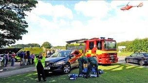 Emergency services at the scene