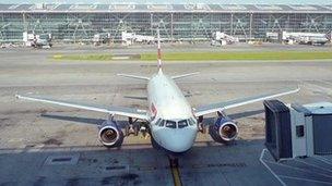 An aeroplane at Heathrow Airport