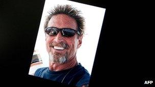 Facebook page belonging to John McAfee