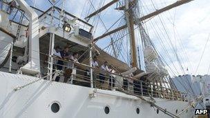 Sailors on board the Libertad on 13 November 2012