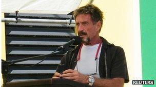 John McAfee speaking in Belize on 8 November 2012